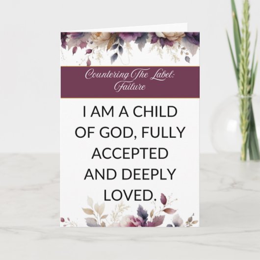 Affirmation card mental wellness for her: Purple Karte (Vorderseite)