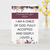 Affirmation card mental wellness for her: Purple Karte (Gelbe Blume)