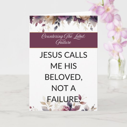 Affirmation card mental wellness for her - White  Karte (Orchidee)