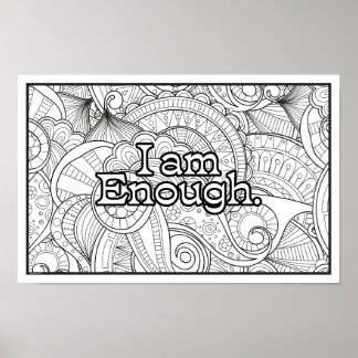 Affirmation Coloring Poster - Ich bin genug
