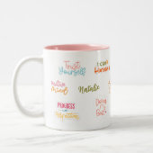 Affirmation Custom Manifestation Zweifarbige Tasse (Links)