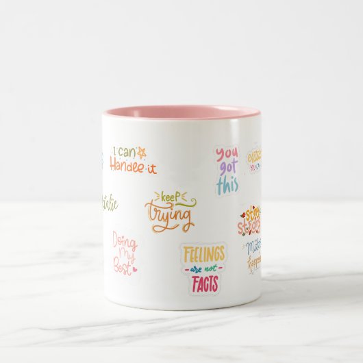Affirmation Custom Manifestation Zweifarbige Tasse (Mittel)