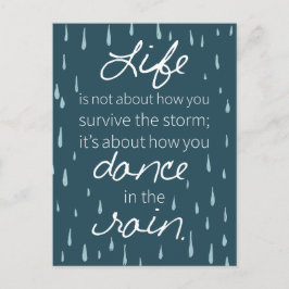 Affirmation Dance in the Rain Inspirational Quotes Postkarte