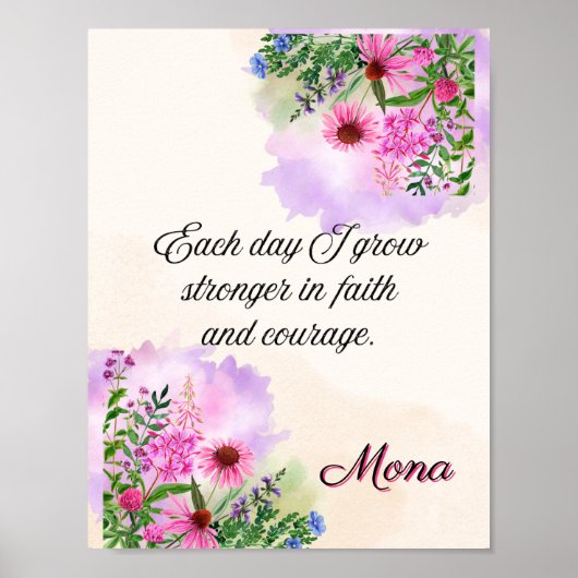 Affirmation Faith:Each Day I Grow Poster (Vorne)