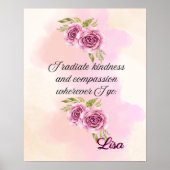 Affirmation Faith: I Radiate Kindness Compassion Poster (Vorne)
