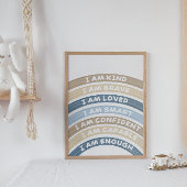 Affirmation Rainbow Poster Brown&Navy