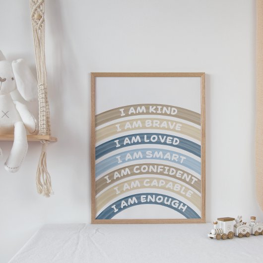 Affirmation Rainbow Poster Brown&Navy