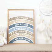 Affirmation Rainbow Poster Brown&Navy