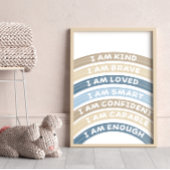 Affirmation Rainbow Poster Brown&Navy