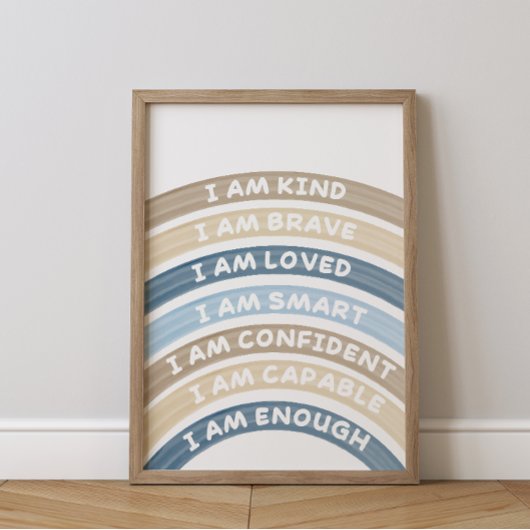 Affirmation Rainbow Poster Brown&Navy