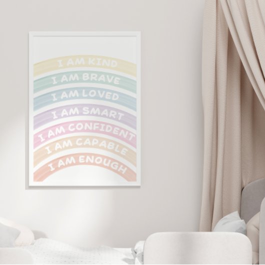 Affirmation Rainbow Poster Soft Pastel