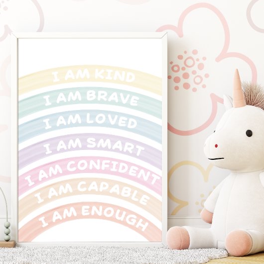 Affirmation Rainbow Poster Soft Pastel