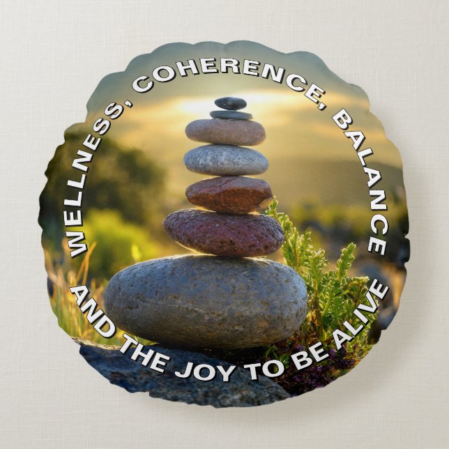 Affirmation Round Pillow Rundes Kissen (Vorderseite)