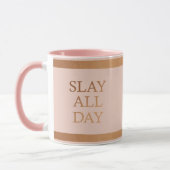 Affirmation Slay Motivierend Monogramm Tasse (Links)