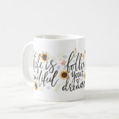 Affirmation Sonnenblumendesign Kaffeetasse (Vorderseite Links)