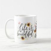 Affirmation Sonnenblumendesign Kaffeetasse (Links)