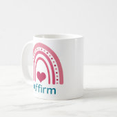Affirmation Viva Magenta Boho Rainbow Kaffeetasse (Vorderseite Links)