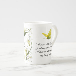 Affirmation Yellow Butterfly Specialty Tasse