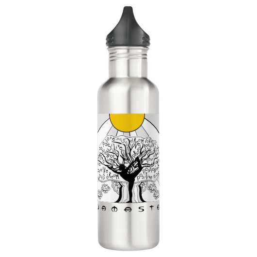 Affirmation Yoga Tree Wasser Flasche Edelstahlflasche (Links)