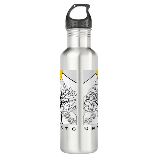 Affirmation Yoga Tree Wasser Flasche Edelstahlflasche (Vorderseite)