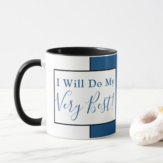 Affirmation Zitat Modernes einfaches Niedliches Bl Tasse (Mit Donut)