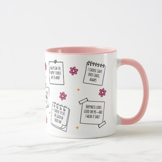 Affirmationen Notizblock Mug Design Tasse (Rechts)