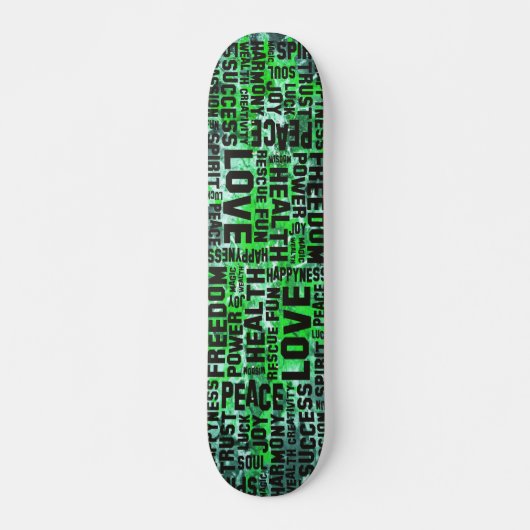 Affirmations black - green paint skateboard (Vorne)
