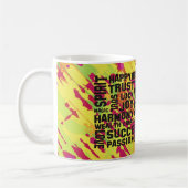 Affirmations black - pink green Spritzer Kaffeetasse (Links)