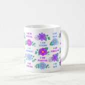 Affirmations Create your own quotes Lila floral Kaffeetasse (VorderseiteRechts)