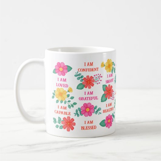 Affirmations Erstellen Sie Ihre eigenen Inspiriere Kaffeetasse (Links)