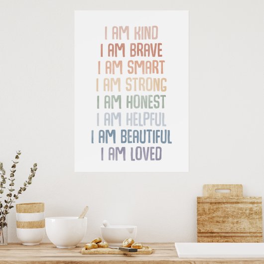 Affirmations for Kids, Rainbow Affirmations Poster (Küche)