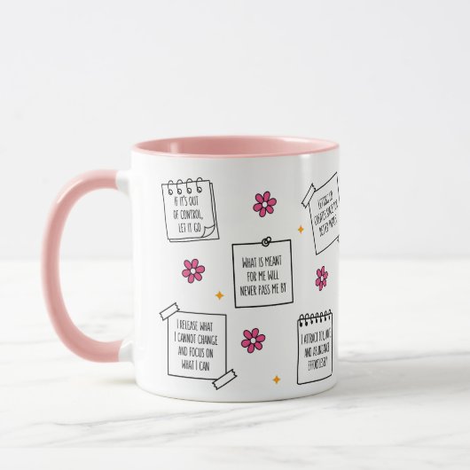 Affirmations Notepad Mug Design Tasse (Links)