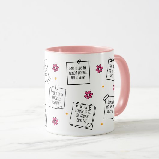Affirmations Notepad Mug Design Tasse (VorderseiteRechts)