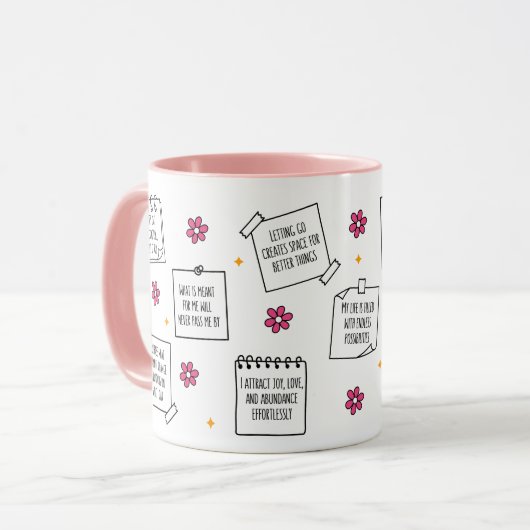 Affirmations Notepad Mug Design Tasse (Vorderseite Links)
