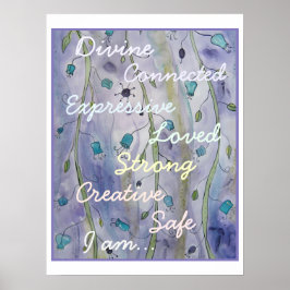 Affirmations of lila Energy Chakra Poster