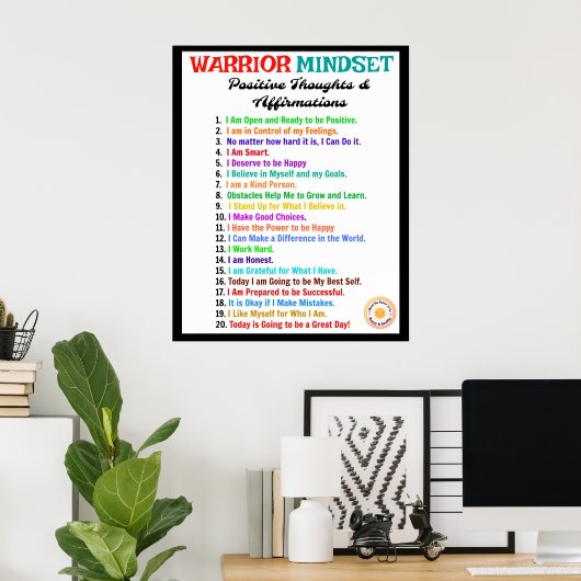 Affirmations Office Poster - Warrior Mindset (Heimbüro)