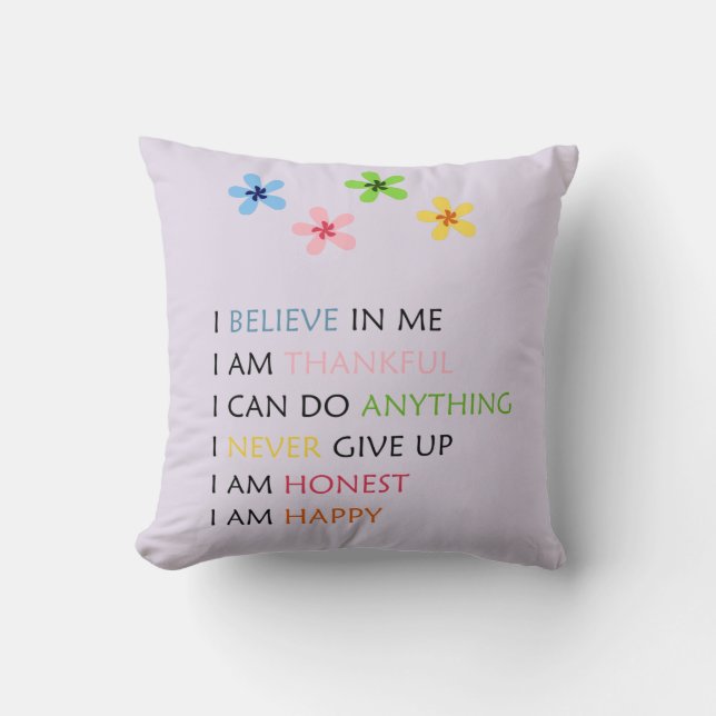 Affirmations Throw Pillow Kissen (Vorderseite)
