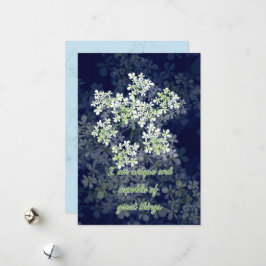 Affirmationskarte mit Blume auf dunklem Hintergrun Feiertagskarte