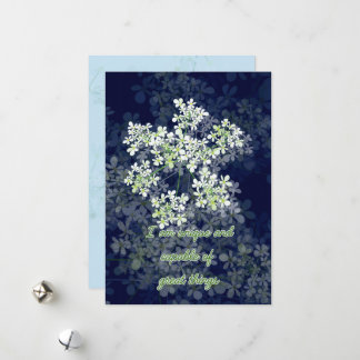 Affirmationskarte mit Blume auf dunklem Hintergrun Feiertagskarte