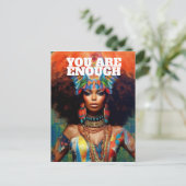 Affirmationskarte Psychedelic African American Postkarte (Stehend Vorderseite)