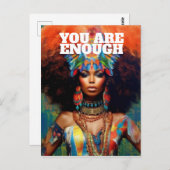 Affirmationskarte Psychedelic African American Postkarte (Vorne/Hinten)