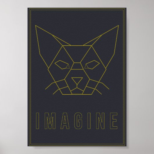 Affirmationsposter mit Origami-Gelber Katze Poster (Vorne)