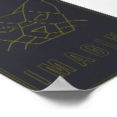 Affirmationsposter mit Origami-Gelber Katze Poster (Ecke)