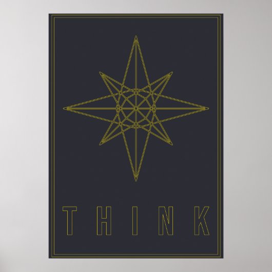 Affirmative poster eines geometrischen Origami-Ste (Vorne)