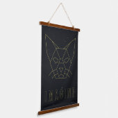 Affirmative Poster Origami Katze mit Wort vorstell Wandteppich Mit Holzrahmen (Gewinkelt)