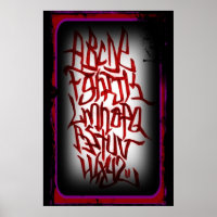 Affisch - Alfabet graffitti - röd