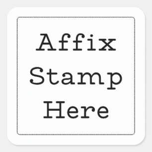 Affix-Briefmarke hier Quadratischer Aufkleber