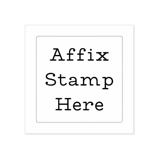 Affix Stamp Here Gummistempel (Prägung)