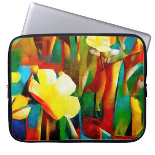 Affodien. Abstrakte Blumenkomposition in einem Wür Laptopschutzhülle