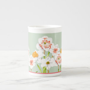 Affodien auf einer Knochen-China-Tasse Porzellantasse